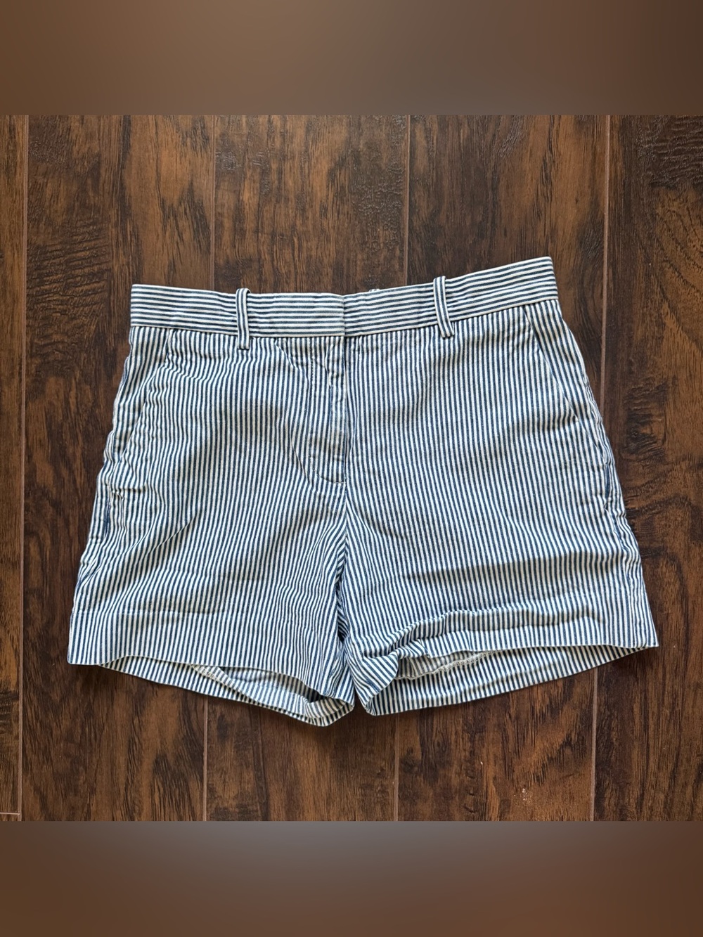 GAP Tailored Size 00 Blue and White Striped Shorts